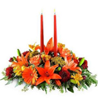 Gorgeous Flowers arrangement and 2  Candles 