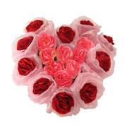 Long Lasting  Heart Shaped Arrangement Red n Pink Roses  to Kanjikode