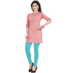 Classic Cambric Cotton Printed Kurti in Pink Colour to Alwaye