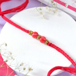 Vibrant Red Beads Rakhi to Rakhi-to-australia.asp