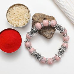 Stylish Pink Rakhi Bracelet Set to Rakhi-to-australia.asp