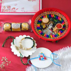 Deluxe Rakhi and Pooja Thali Set with Ferrero Rocher to Rakhi-to-australia.asp