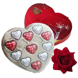 Red Heart Shape Pack of Assorted Homemade Chocolates to Chittaurgarh