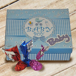 Extraordinary Baby Boy Homemade Chocolate Surprise in a Box to India