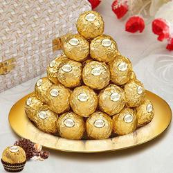 Golden Platter of Ferrero Rocher to Muvattupuzha
