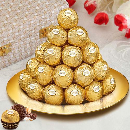 Golden Platter of Ferrero Rocher to Tirur