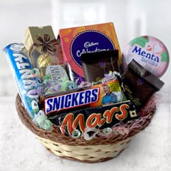 Mouth-Watering Mixed Chocos Gift basket to Perintalmanna