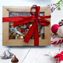 Yummy Hersheys Kisses Wooden Gift Box to Chittaurgarh