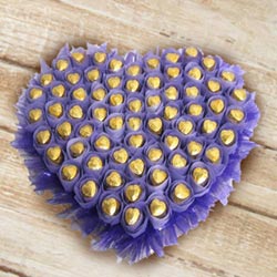 Yummy Heart Shaped Arrangement of Homemade Chocolates to Alappuzha