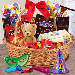 Yummy Gift Basket of Chocolates, Teddy N Assortments to Palani