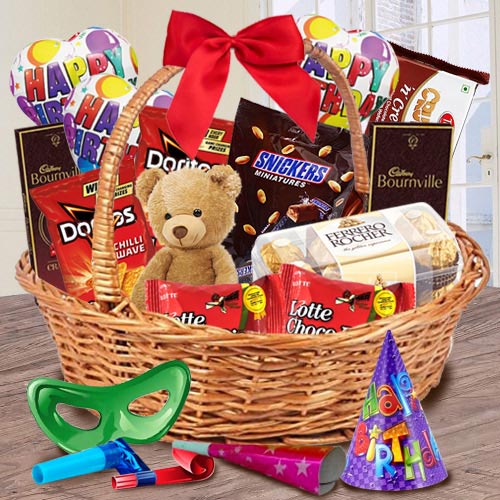 Yummy Gift Basket of Chocolates, Teddy N Assortmen... to Rajamundri