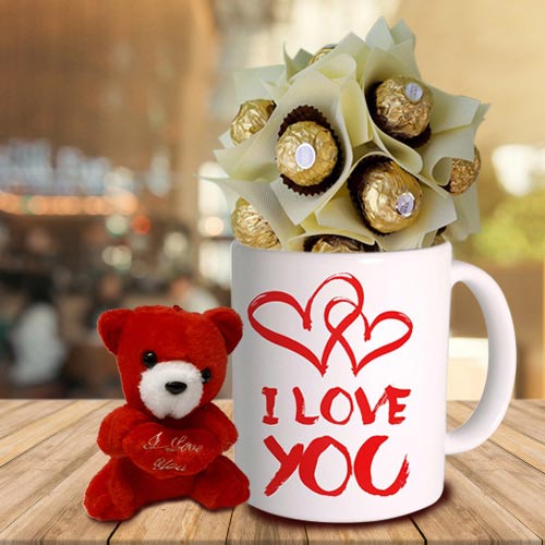 Combo of Ferrero Rocher with Teddy N Personalized ... to Tirur