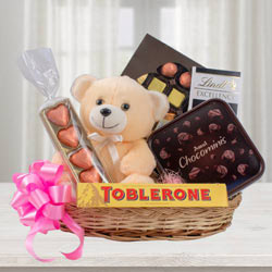 Delectable Chocolate Hamper with Teddy to Hariyana