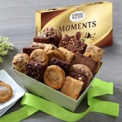 Yummy Brownies with Cookie Mans Assorted Cookies Gift Box to Cooch Behar