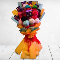 Breathtaking Bouquet For Women Who Loves Knitting to India