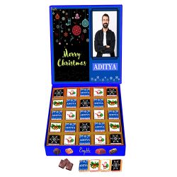 Merry Christmas Personalized Chocolates Gift Box to India