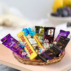 Yummy Assorted Chocos Gifts Basket to Palani