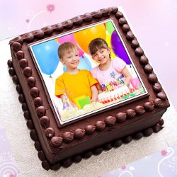 Sumptuous Square Shape Chocolate Flavor Photo Cake to Uthagamandalam