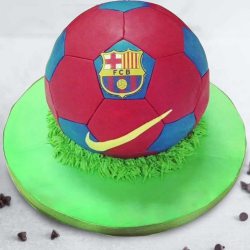 Lip-Smacking Chocolate Cake with FCB Football Design to Irinjalakuda