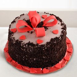 Tempting Heart N Flower Design Eggless Black Forest Cake to Sivaganga