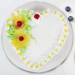 Luscious Heart Shaped Pineapple Cake to Rajamundri
