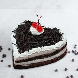 Lip-Smacking Eggless Heart Shaped Black Forest Cake to Muvattupuzha