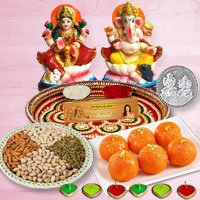 Laxmi Pooja Complete Hamper with Dry Fruits and Ladoo for Diwali  to Kanjikode
