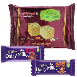 Divine Treat with Haldirams and Cadbury Chocolate Gift Hamper to India