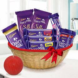 Scrumptious Diwali Chocolates Basket and Tea Light Gift Hamper to World-wide-diwali-chocolates.asp