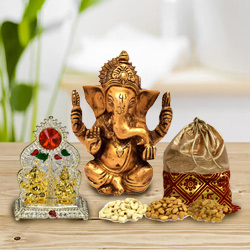 Exclusive Lord Ganesha Murti with Mandap and Dry Fruits to Alwaye