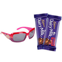 Gracing Eyes Barbie Sunglasses With 2 pcs Cadburys Dairy Milk Fruit n Nut Bar to Punalur