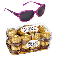 Admirable Barbie Themed Sunglasses with 16 pcs Ferrero Rocher Chocolate to Marmagao