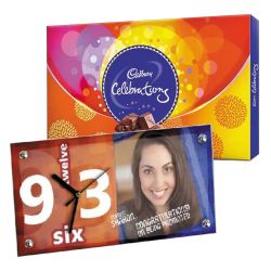 Remarkable Personalized Photo Table Clock n Cadbury Celebrations to Dadra and Nagar Haveli
