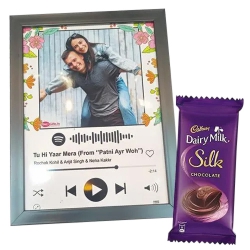 Marvelous Personalized Music Photo Frame with Cadbury Silk to Perumbavoor