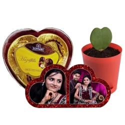 Amazing Personalized HB Double Heart, Zoya Heart Plant n Sapphire Chocolate to Uthagamandalam