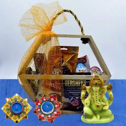 Diwali Special Chocolaty Hamper with Glowing Ganesha N Dot Mandala Diya to Kanjikode