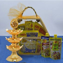 Lovely Maggie Magic Gift Hamper with LED Tower Lamp to Kanjikode