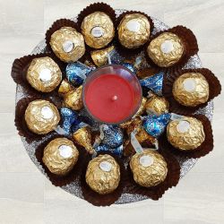 Tasty Hersheys Kisses n Ferrero Rocher with Aroma Candles to Alappuzha
