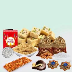 Superb Sweets n Dry Fruits Gift with Ganesh Lakshmi Mandap to Taran Taaran