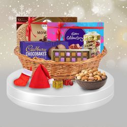 Delightful Chocolates N Decorations Basket for Christmas to Muvattupuzha