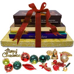Special 4 Tier Chocolate Tower with Xmas Decorations to Cooch Behar