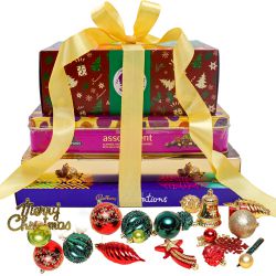 Blissful 4 Tier Christmas Chocolate Tower N Decorative Combo to Hariyana