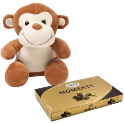 Kids Special Combo of Monkey Soft Toy N Ferrero Rocher Moments to Rourkela