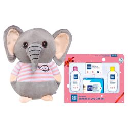 Cute Elephant Stuffed Toy N Mee Mee Baby Care Gift Set to Kanjikode