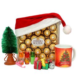 Exclusive Christmas Combo of Ferrero Rocher with Candles N Assortments to Hariyana