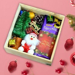 Ambrosial Xmas Gift Box with Cadbury Chocolates N Decor Items to Hariyana