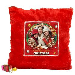 Classy Personalized Christmas Cushion to India