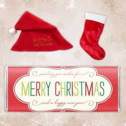 Merry Santa Cap n Socks with Personalized X-Mas Choco to Palai