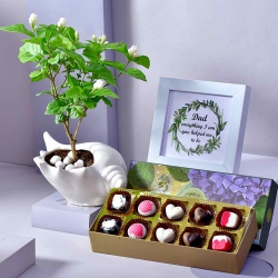 Marvelous Dad Frame with Chocolates N Potted Plant Set to Kanjikode