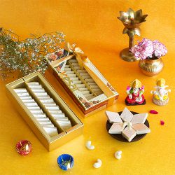 Elegant Diwali Blessings And Sweets Box to Irinjalakuda